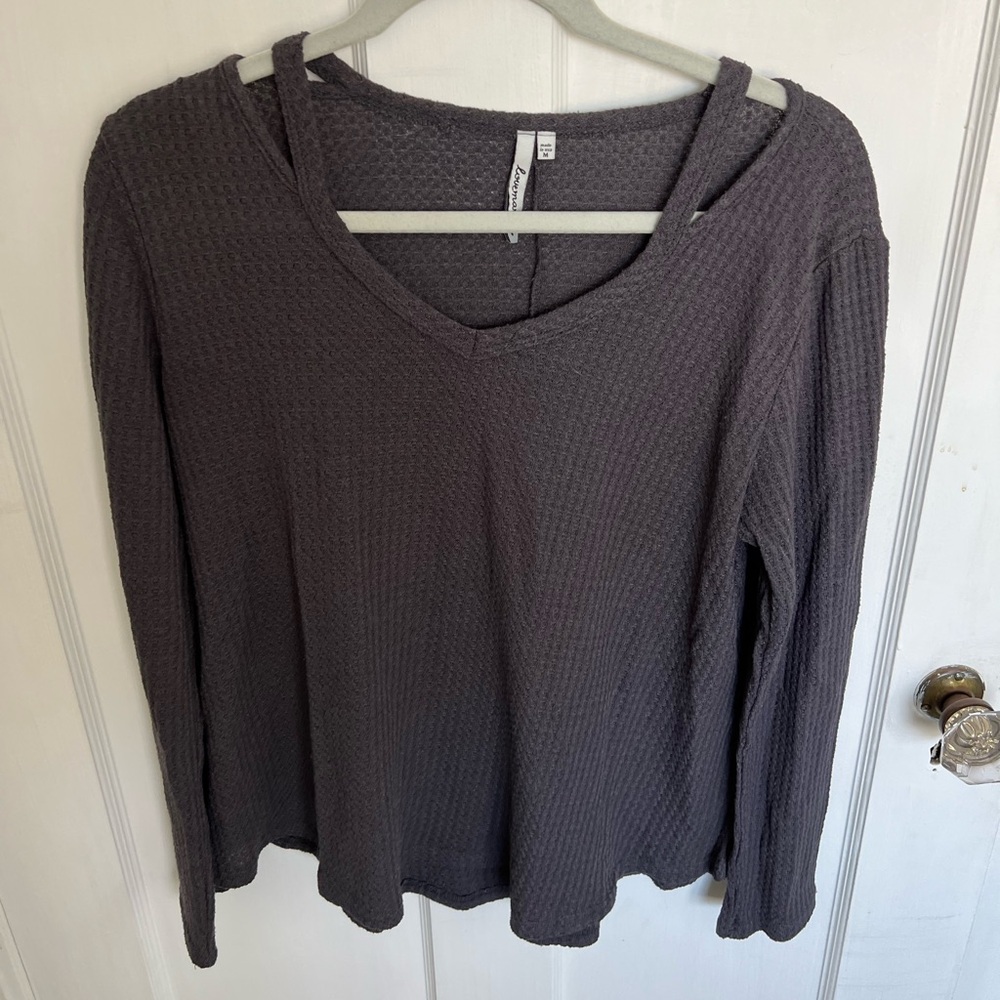 Women's Charcoal Long Sleeve Top